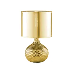 Lume 22x35 cm in ceramica con paralume in pvc oro