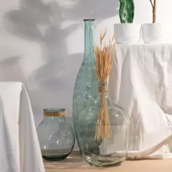 Vaso h 100 cm in vetro riciclato verde acqua - Klenia