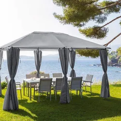 Set 6 tende con cerniera per gazebo Albury e Malvasia da 3x4 m in poliestere grigio
