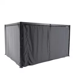 Set 4 tende laterali per gazebo da 3x3,8m in poliestere grigio - Shine