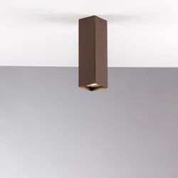 Plafoniera quadrata 20h cm in metallo marrone
