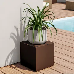 Cubo multiuso per esterni 25 h cm in polietilene bronzo - Kubbot