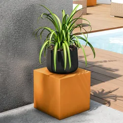 Cubo multiuso per esterni 25 h cm in polietilene ocra - Kubbot