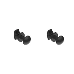 Set 2 appendini con pomello nero per installazione su radiatore termoarredo