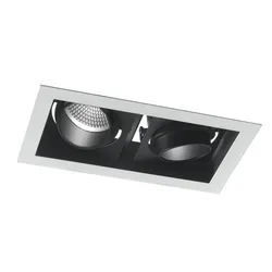 Incasso antiriflesso luce spot 35,5x18,8 cm da 3000k e 4800lm in alluminio bianco e nero