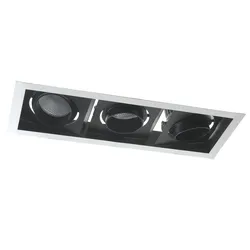 Incasso antiriflesso luce spot 31,9x12 cm da 4000k in alluminio bianco e nero