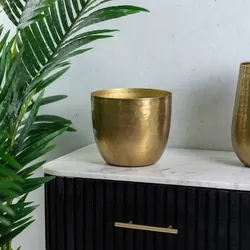 Vaso da interno 16h cm in metallo oro - Nefertiti