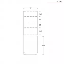 Mobile lavanderia 140 cm con lavabo sx e colonna porta lavatrice