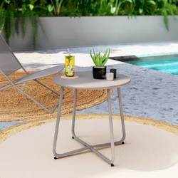 Tavolino da giardino 45x45h cm in acciaio tortora - Emoji