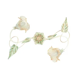 Plafoniera 65 cm in metallo bianco decorato a mano
