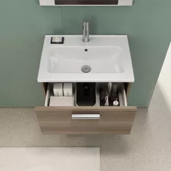 Bagno completo con mobile bagno sospeso 60 cm cordoba con specchio sanitari  e miscelatori - Karly