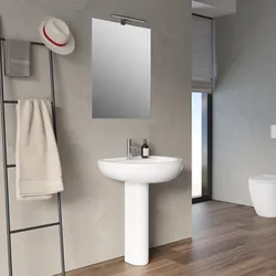 Lavabo con colonna 65 cm in ceramica bianco - Perth