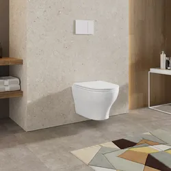 Vaso sospeso in ceramica bianco con sedile copriwc slim chiusura soft-close