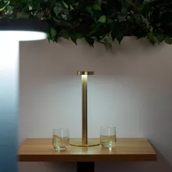 Lampada da tavolo portatile a LED 14x34h cm in alluminio oro - Fair
