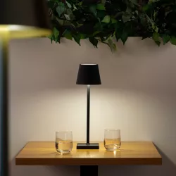 Lampada da tavolo portatile a LED 11x38h cm in alluminio nero - Mojito