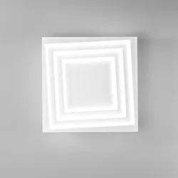 Plafoniera 47x47 cm in alluminio bianco con diffusore in acrilico