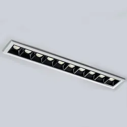 Faretto incasso lineare 28x4,5 cm in alluminio pressofuso nero e bianco