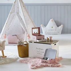 Portaoggetti per bambini con carrillon musicale fantasia unicorno rosa - Kids