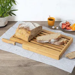 Set coltello e tagliere 44x27 cm in bambù naturale e acciaio inox
