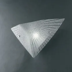 Applique 40x18 cm in vetro diamantato bianco