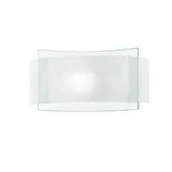 Applique 35x16,5 cm in vetro doppio bianco e trasparente