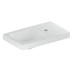 Lavamani da appoggio o sospeso 53 cm asimmetrico vasca sx con foro bianco Serie iCon Light - Geberit
