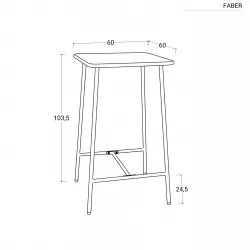 Set con tavolo alto e 2 sgabelli in acciaio nero - Faber