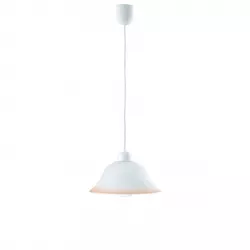 Lampada sospesa 120x31 cm in vetro bianco con bordo rosa