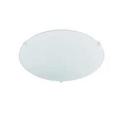 Applique Ø 25 cm in vetro bianco e struttura cromata