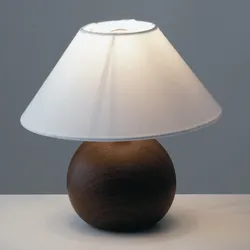 Lume 23x23 cm in ceramica rovere e paralume in tessuto