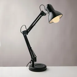 Lampada da tavolo 42x60 cm con diffusore orientabile in metallo nero
