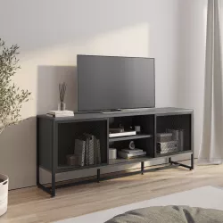 Mobile porta tv 155 cm in metallo antracite e nero - Sheryl