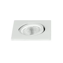 Incasso quadrato 6,6x6,6 cm in alluminio bianco con testa orientabile