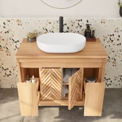 Mobile bagno etnico legno mindi