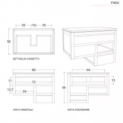 VACCHETTI Mobiletto Salvaspazio 33X80H Cm In Legno Bianco