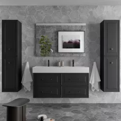 Colonna bagno sospesa 160h cm nero opaco - Audrey