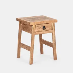 Comodino 45x40 cm con 1 cassetto in legno di acacia - Freia Acacia