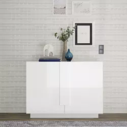 Tavolo consolle allungabile 46-291x90x78h cm in legno bianco lucido - Felis