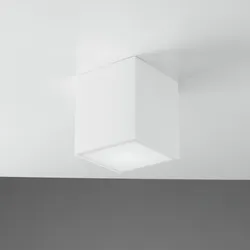 Plafoniera da interno 14x16 cm in gesso bianco verniciabile