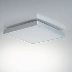 Plafoniera 24x24 cm in alluminio cromo