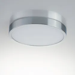 Plafoniera rotonda 24 cm in alluminio cromo