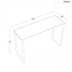 Consolle 120x74h cm in acciaio con piano in vetro - Guvia