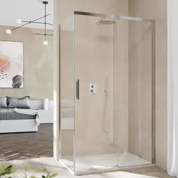 Box doccia angolare 140x90 cm scorrevole dx cristallo anticalcare 8 mm 200h cromo - Abelia