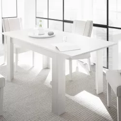 Tavolo da pranzo allungabile 180-228x90 cm in legno bianco opaco - Brooke