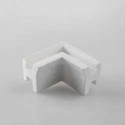 Connessione angolare per profilo biemissione 11x11 cm in gesso e alluminio bianco - Doble
