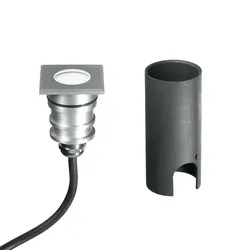 Faretto segnapassi ad incasso quadrato 4,5 cm a luce naturale in alluminio nickel