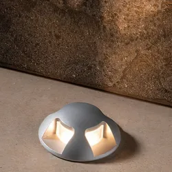Faretto segnapasso ad incasso diametro 4,5 cm a luce calda in alluminio argentato