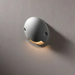 Faretto segnapassi d 7 cm a luce calda in alluminio argentato