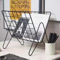 Portariviste 36x32h cm in metallo nero