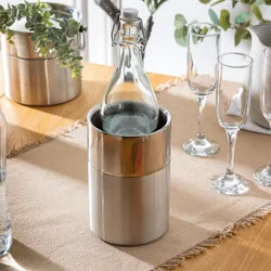 Secchio per bottiglie rotondo 12 cm in acciaio inox cromo